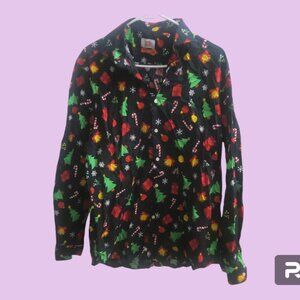 OppoSuits style OSSM-0019 men's tailored fit collared shirt gifts, tree, bells L